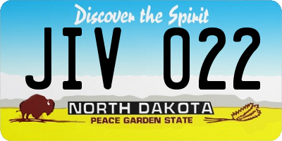ND license plate JIV022