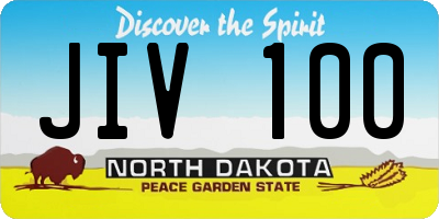 ND license plate JIV100