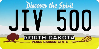 ND license plate JIV500