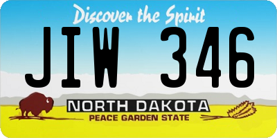 ND license plate JIW346