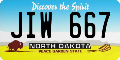 ND license plate JIW667