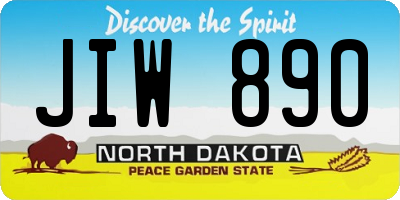 ND license plate JIW890