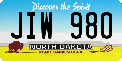 ND license plate JIW980