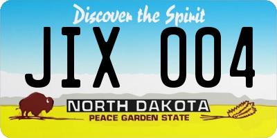 ND license plate JIX004