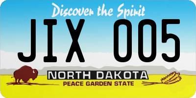 ND license plate JIX005