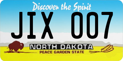 ND license plate JIX007