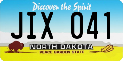 ND license plate JIX041