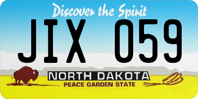 ND license plate JIX059