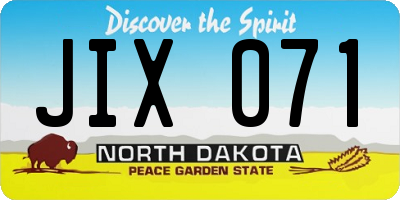 ND license plate JIX071