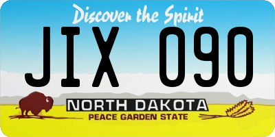ND license plate JIX090