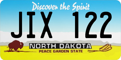 ND license plate JIX122