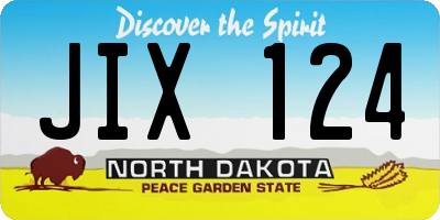ND license plate JIX124