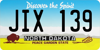 ND license plate JIX139