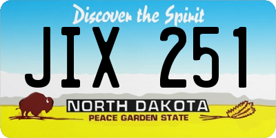 ND license plate JIX251