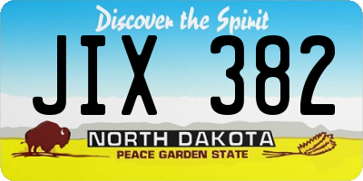 ND license plate JIX382