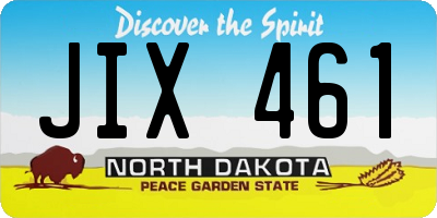 ND license plate JIX461