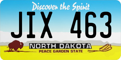ND license plate JIX463