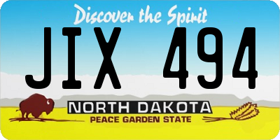 ND license plate JIX494