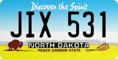ND license plate JIX531
