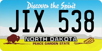 ND license plate JIX538