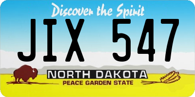 ND license plate JIX547