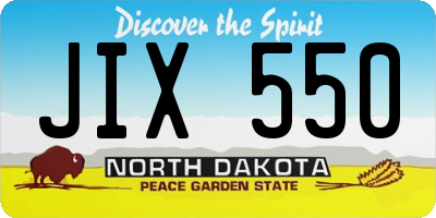 ND license plate JIX550