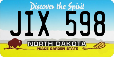 ND license plate JIX598
