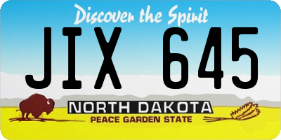ND license plate JIX645