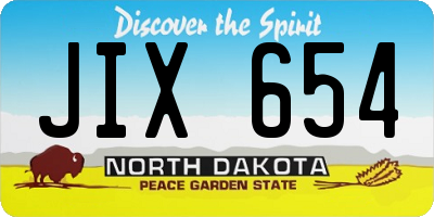 ND license plate JIX654