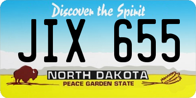 ND license plate JIX655