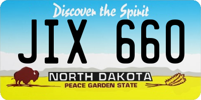 ND license plate JIX660