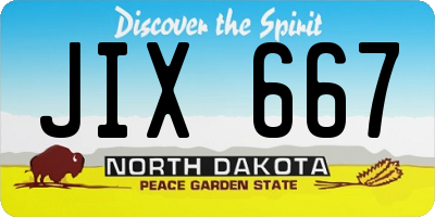 ND license plate JIX667