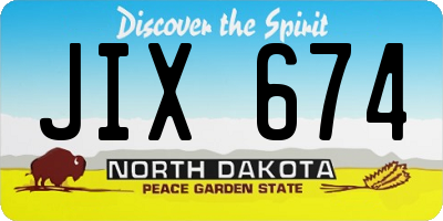 ND license plate JIX674