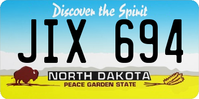 ND license plate JIX694