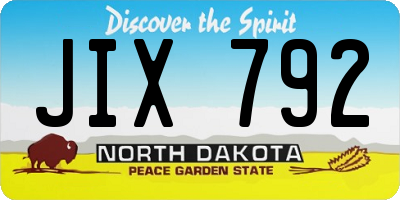 ND license plate JIX792