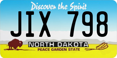 ND license plate JIX798