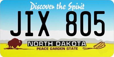 ND license plate JIX805