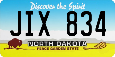 ND license plate JIX834