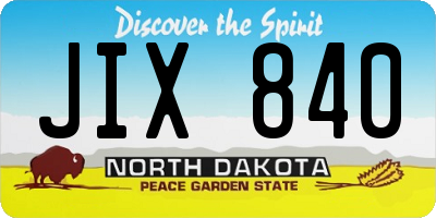 ND license plate JIX840