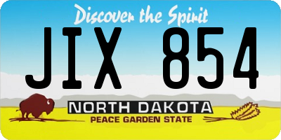 ND license plate JIX854
