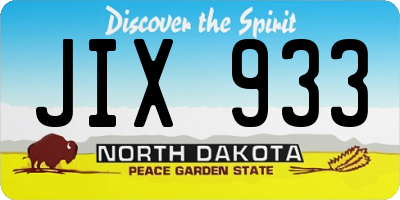 ND license plate JIX933