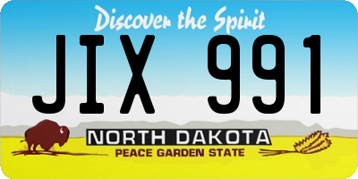 ND license plate JIX991
