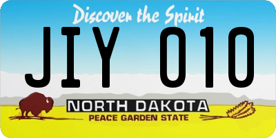 ND license plate JIY010