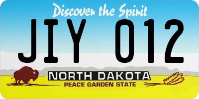 ND license plate JIY012