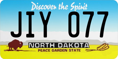 ND license plate JIY077