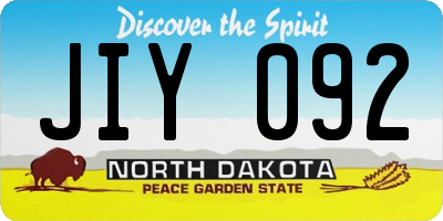 ND license plate JIY092