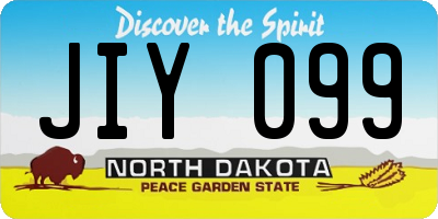ND license plate JIY099