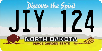 ND license plate JIY124
