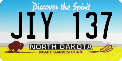 ND license plate JIY137