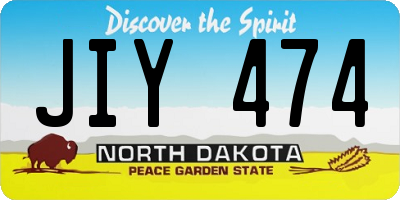 ND license plate JIY474